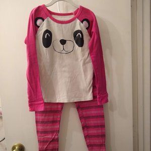 Cat & Jack panda PJs, girls 10 - pink w/ stripes